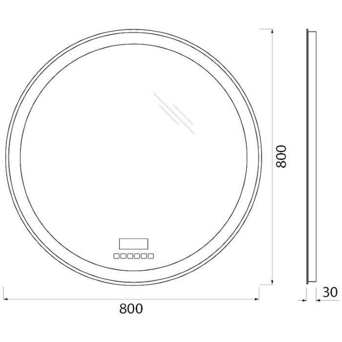Зеркало BelBagno SPC-RNG-800-LED-TCH-RAD 80 см, с подсветкой и сенсорным выключателем