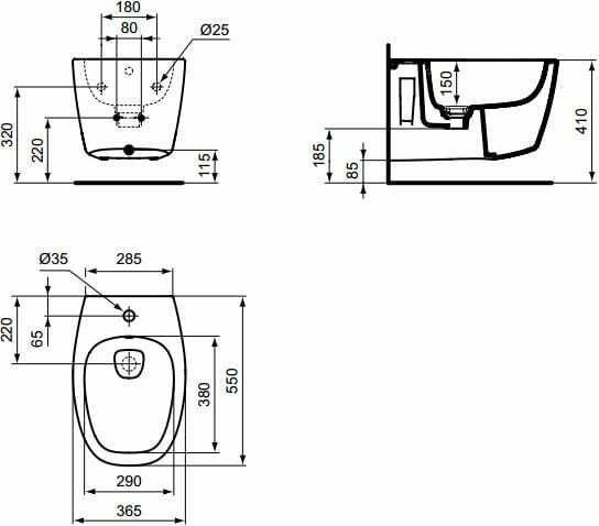 Подвесное биде Ideal Standard Dea T509801