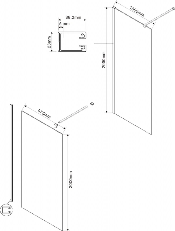 Душевая перегородка Vincea Walk-in VSG-1W100CG 100 см, хром, стекло тонированное