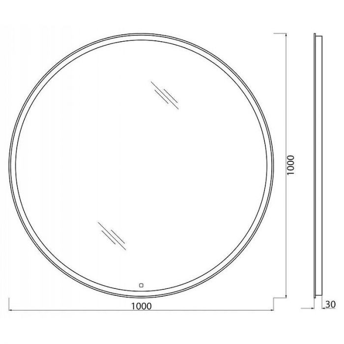 Зеркало BelBagno SPC-RNG-1000-LED-TCH 100 см, с подсветкой и сенсорным выключателем