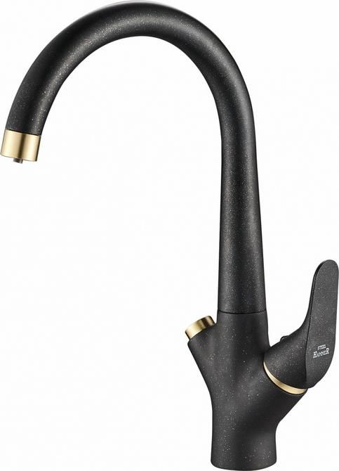 Смеситель для кухни Zorg Steel Hammer SH 815 BLACK BR, чёрный / бронза