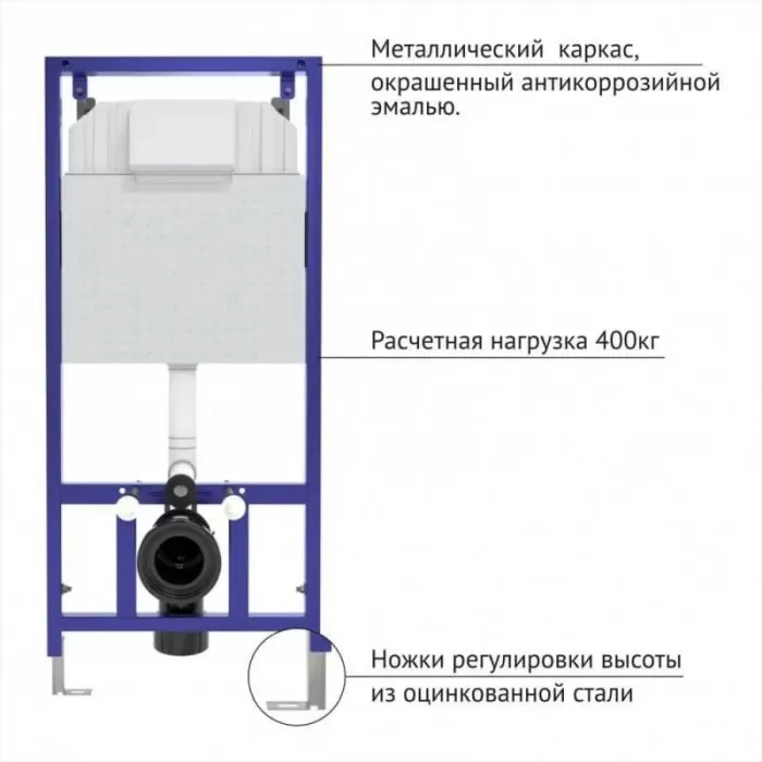 Инсталляция для унитаза Berges Wasserhaus Novum 040245 S5 для подвесного унитаза + черная кнопка 040045