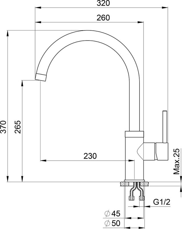 Смеситель для кухни Point PN3101B черный