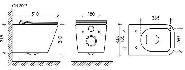 Комплект унитаз с инсталляцией Ceramica Nova Metric CN3007_1001M_1000 с сиденьем микролифт и клавишей смыва хром матовый
