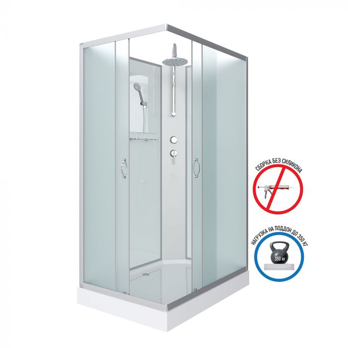Душевая кабина Niagara Classic 431853QBKT стекло матовое, профиль серебро