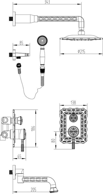 Душевой комплект Lemark Jasmine LM6622B