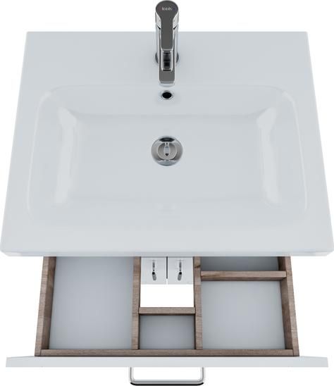 Тумба с раковиной Iddis New Sena 60 NSE60W2i95K бежевый/белый