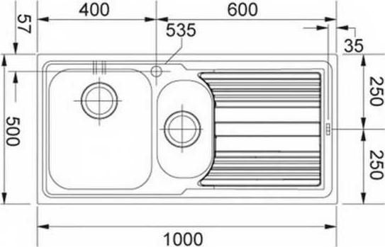 Кухонная мойка 100 см Franke Logica LLX 651 101.0085.812, нержавеющая сталь