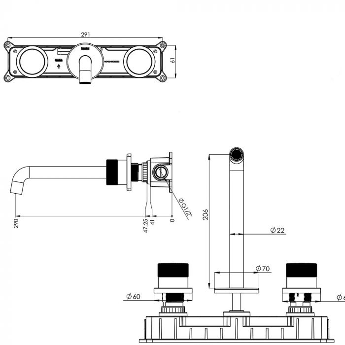 Смеситель для раковины Teska Tria E5218 черный