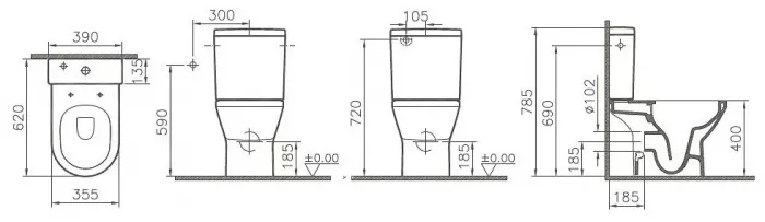 Унитаз-компакт VitrA Integra 7044B003-0075 белый