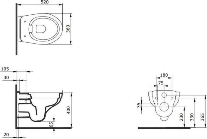 Подвесной унитаз Bocchi Taormina Pro Rimless 1451-001-0129, белый