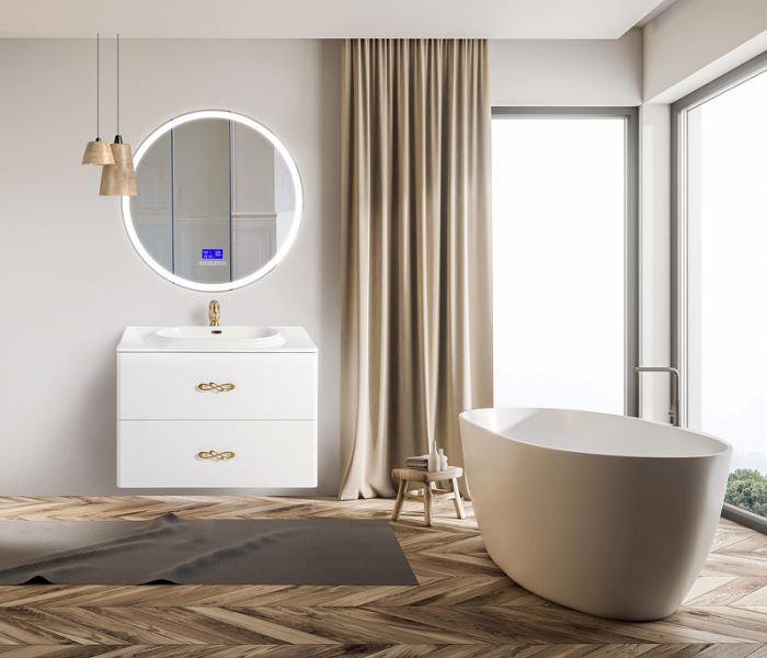 Зеркало BelBagno SPC-RNG-800-LED-TCH-RAD 80 см, с подсветкой и сенсорным выключателем