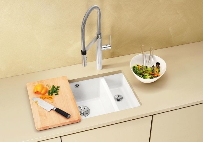 Кухонная мойка Blanco Subline 350/150-U Ceramic 523741 белый