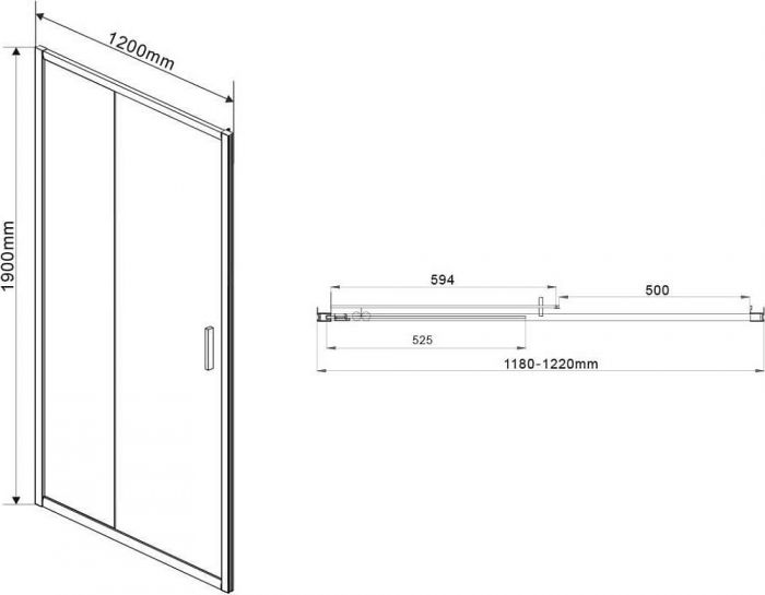 Душевая дверь Vincea Garda VDS-1G120CH, стекло шиншилла, хром