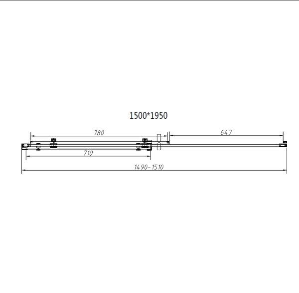 Душевая дверь Vincea Como-N VDS-4CN150CLB 150x195 см, черный, стекло прозрачное