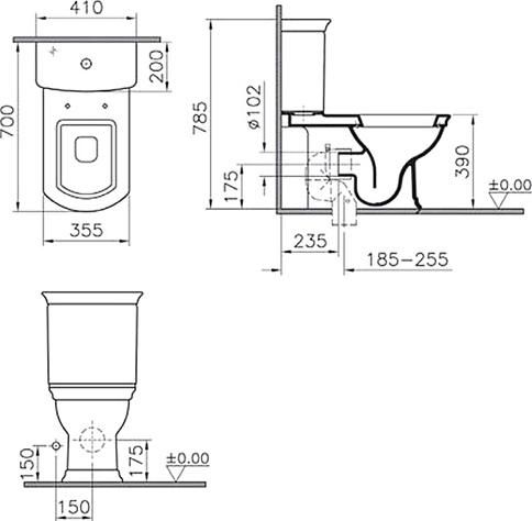 Унитаз-компакт VitrA Serenada 9722B003-7203 с сиденьем микролифт, белый