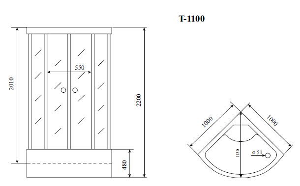 Кабина душевая Timo Standart T-6600B
