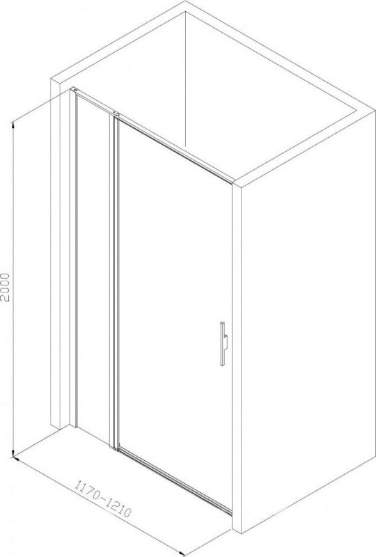 Душевая дверь Allen Brau Priority 120 3.31007.00, профиль хром, стекло прозрачное