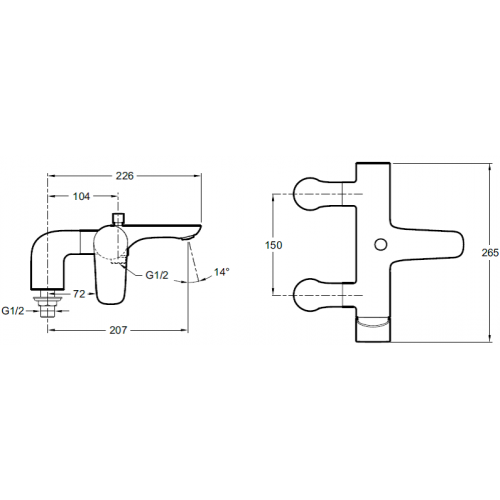 Смеситель для ванны Jacob Delafon Aleo E72283-CP