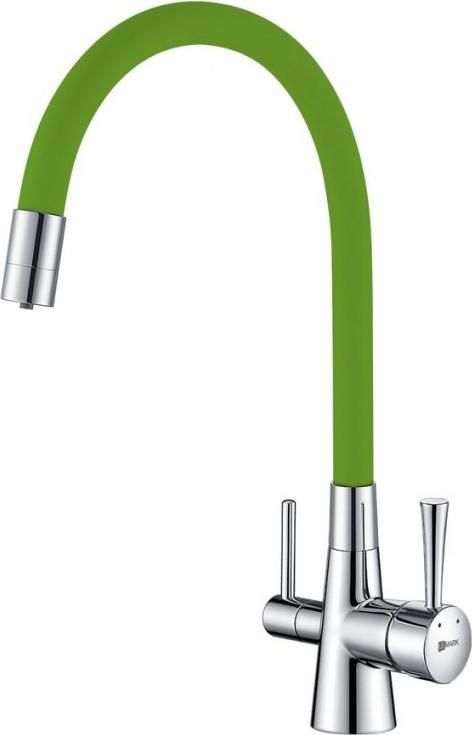 Смеситель для кухни Lemark Comfort LM3075C-Green, хром / зелёный