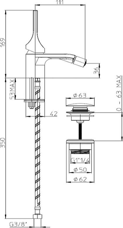 Смеситель для биде Bossini Apice E89601.030, хром