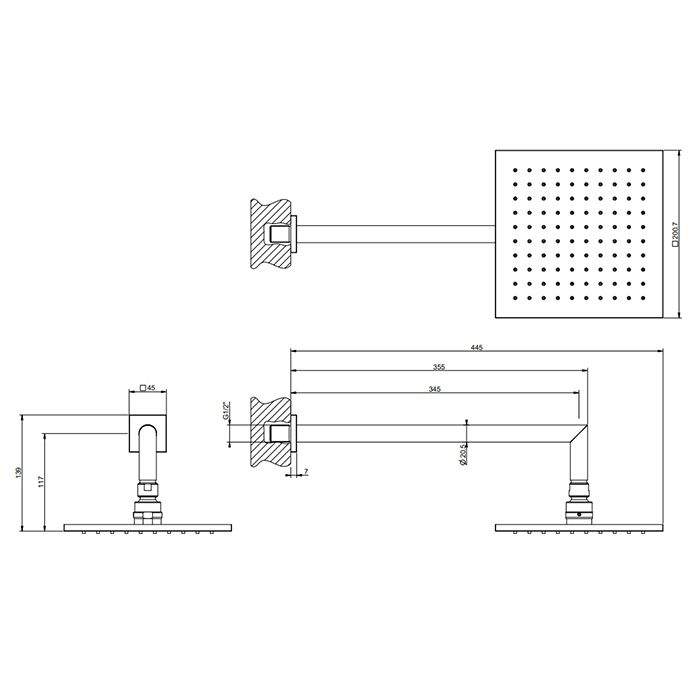 Верхний душ Gessi Emporio shower 47286#149 никель