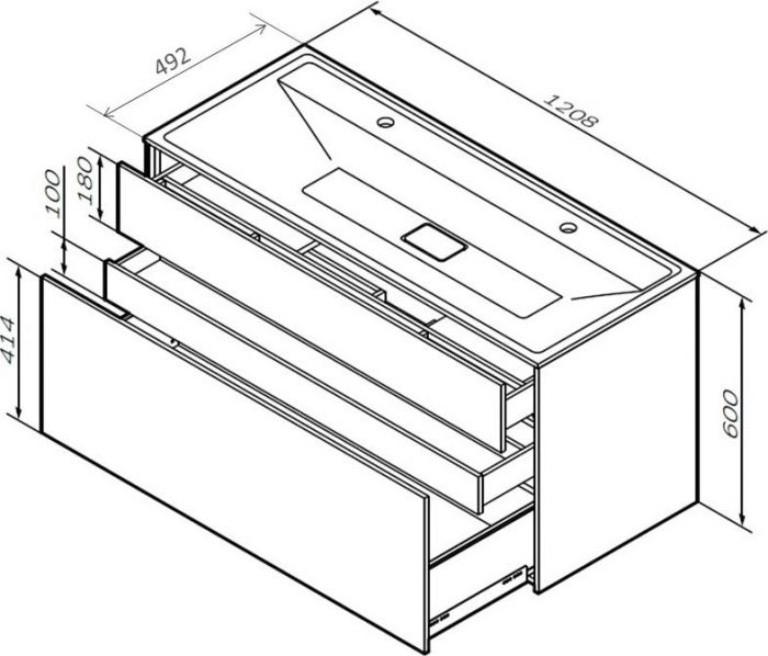 Мебель для ванной Am.Pm Inspire 2.0 120, графит