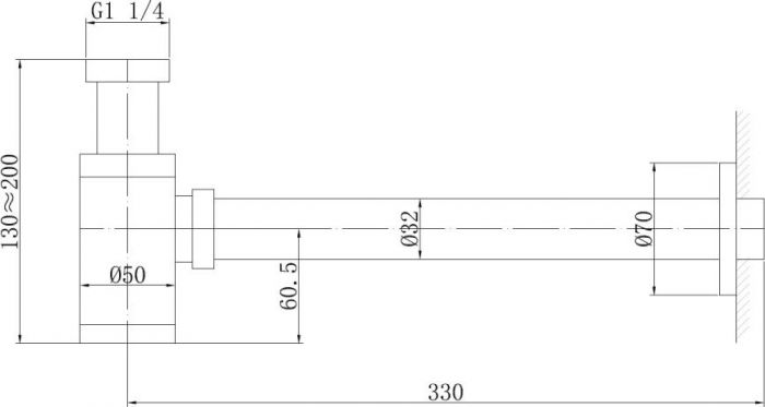Сифон для раковины Abber AF0030B, черный матовый