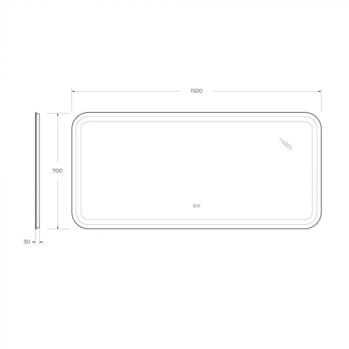 Зеркало Cezares Stylus CZR-SPC-STYLUS-1500-700-TCH-WARM белый