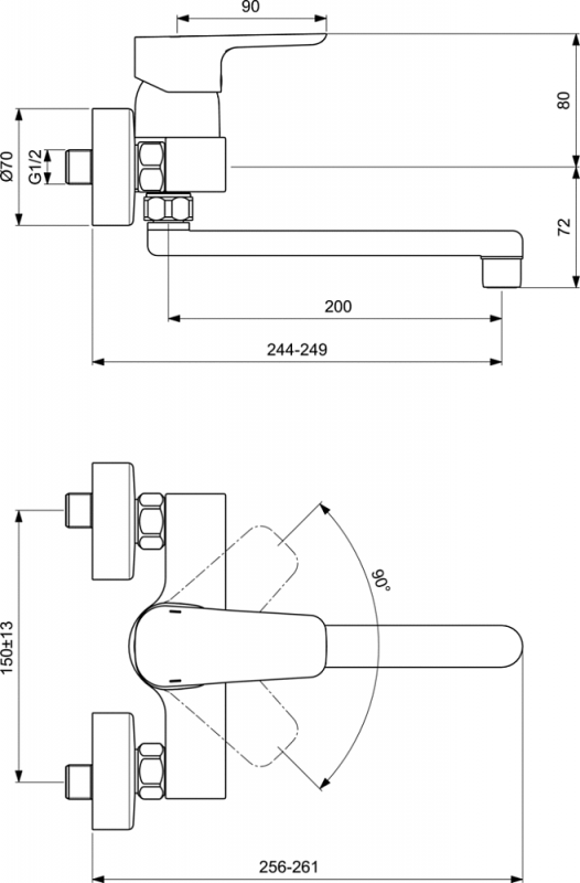 Смеситель Ideal Standard CERAPLAN III B0726AA для кухонной мойки, хром