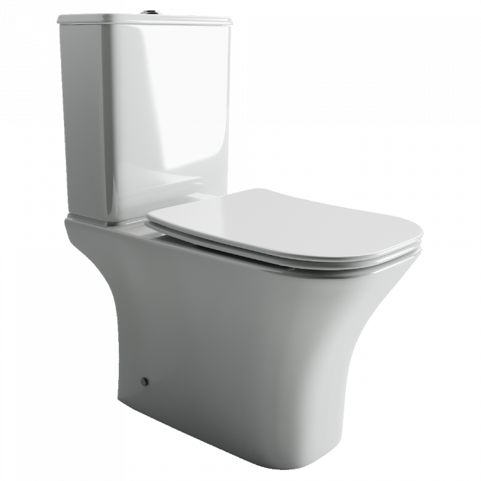 Унитаз-компакт Ceramica Nova Alfa CN9002 с бачком и сиденьем микролифт, белый