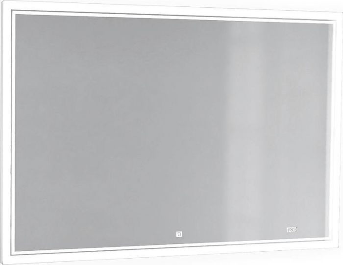 Зеркало Jorno Glass 120 см Gla.02.120/W, с подсветкой и часами