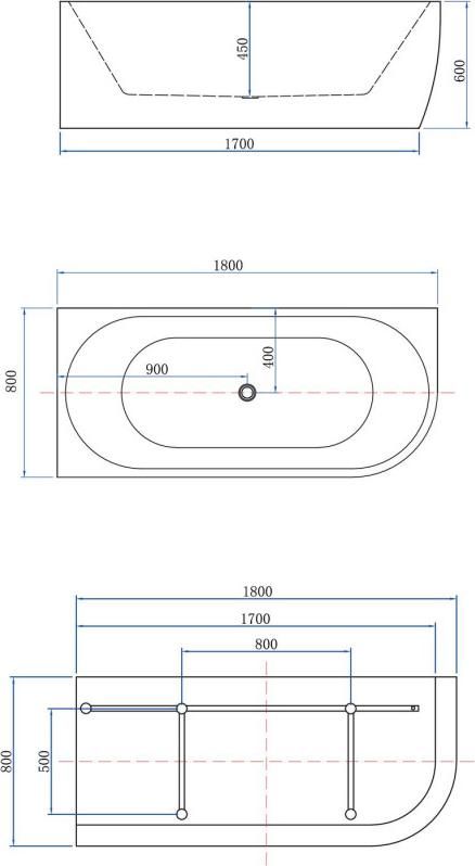 Акриловая ванна Aquanet Family Elegant A 180x80 3805-N-MW, белый матовый