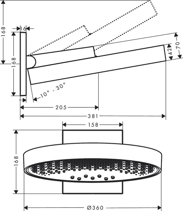 Верхний душ Hansgrohe Rainfinity 360 3jet 26234000, хром