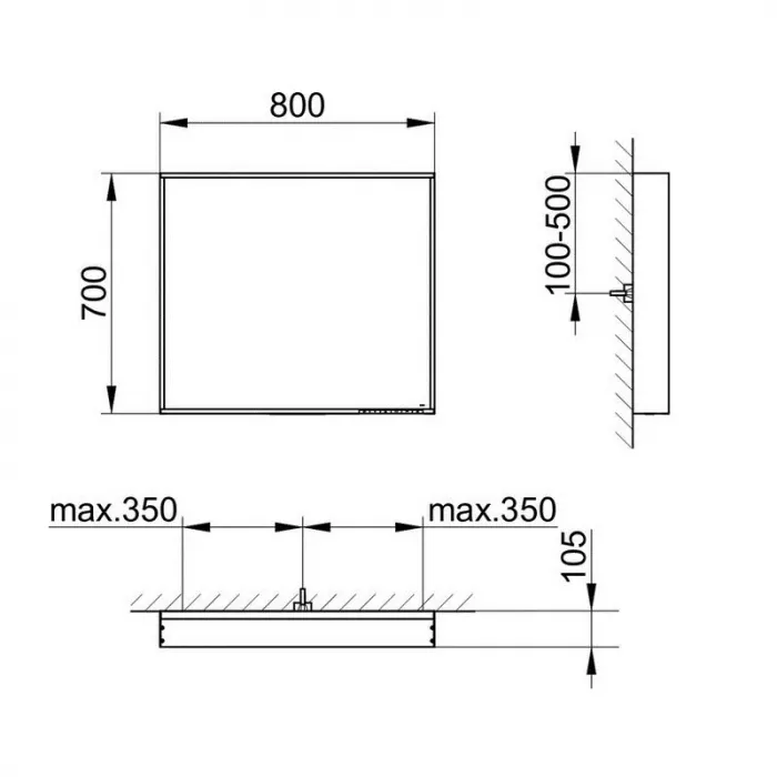 Зеркало Keuco Plan 33098302500 белый