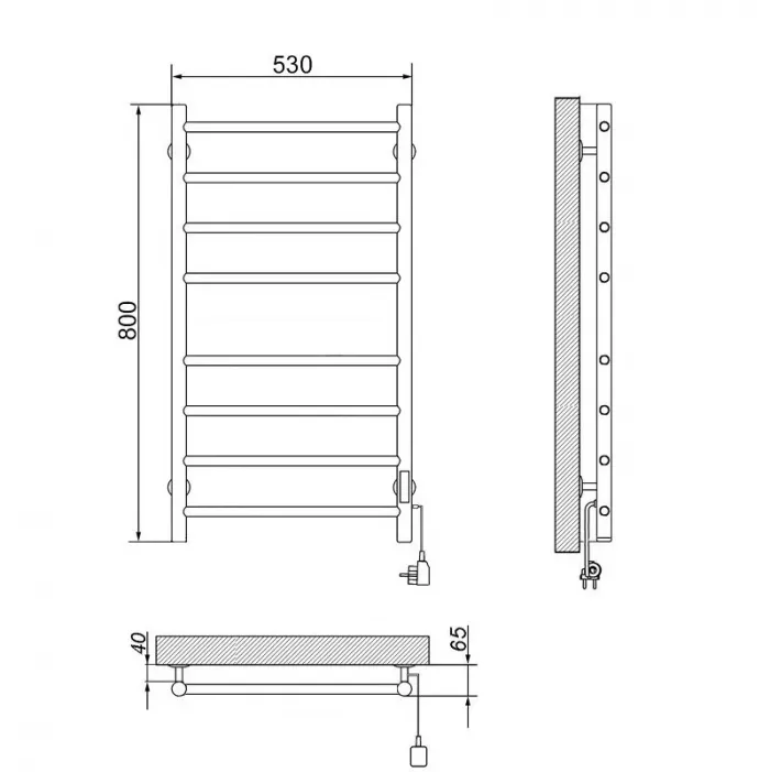 Полотенцесушитель электрический Ника Way-2 WAY-2 80/50 бел U белый