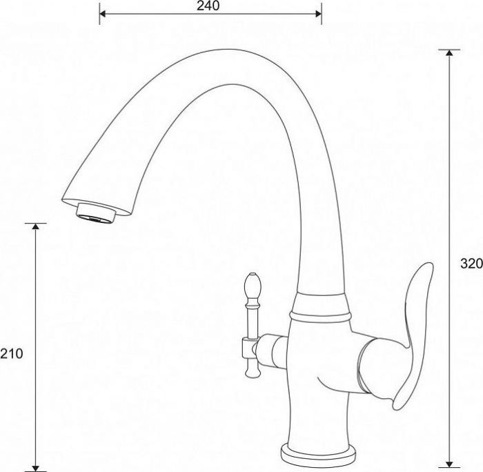 Смеситель для кухни Zorg Sanitary ZR 340 YF BR, бронза