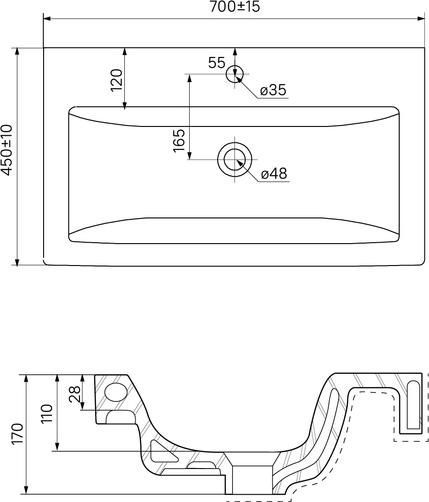 Тумба с раковиной Iddis New Custo 70 NCU70W0i95K, белый