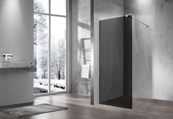 Душевая перегородка Vincea Walk-In VSW-1H100CG, стекло тонированное, профиль хром