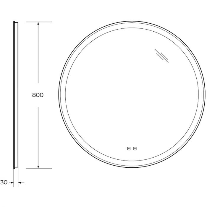 Зеркало BelBagno SPC-RNG-800-LED-TCH-SND 80 см, с подсветкой и сенсорным выключателем
