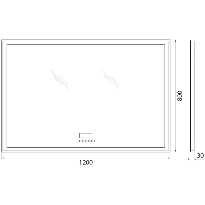Зеркало BelBagno SPC-GRT-1200-800-LED-TCH-RAD 120 см, с подсветкой и сенсорным выключателем