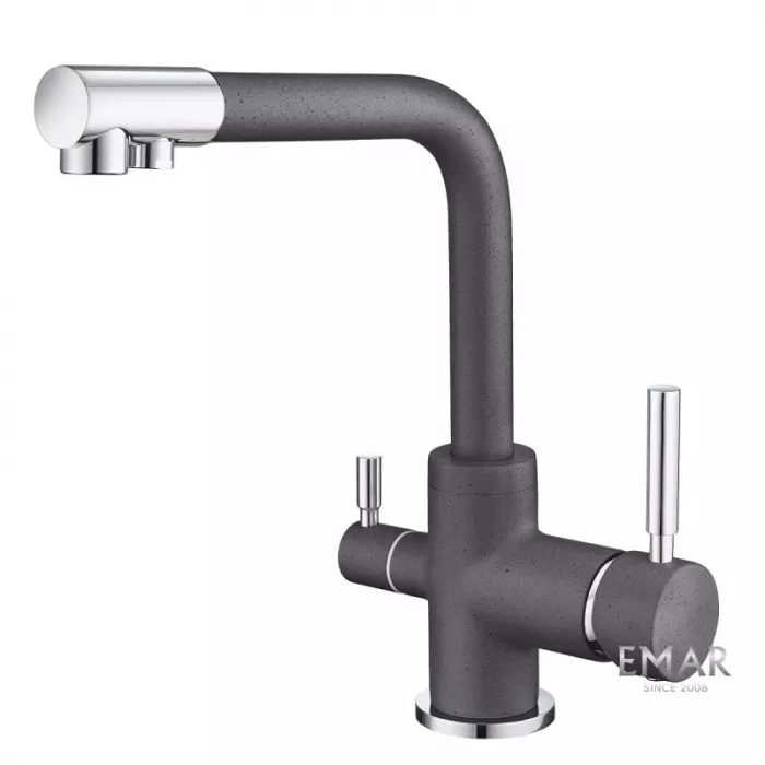 Смеситель для кухни Emar Quartz 3003N.7 Антрацит черный