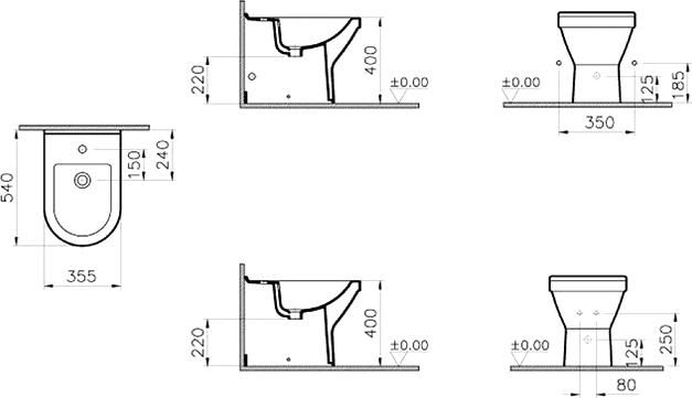Напольное биде VitrA S50 5325B003-0288