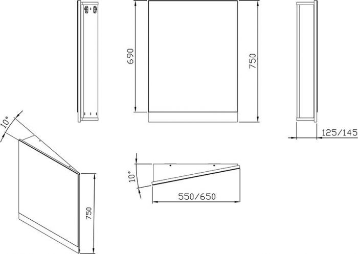 Зеркало 55 см Ravak 10° X000001072 L тёмный орех