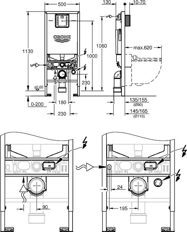 Инсталляция для подвесного унитаза Grohe Rapid SLX 39596000