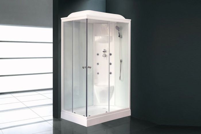 Душевая кабина 120х80 см Royal Bath HP RB8120HP7-WT-R стекло прозрачное с гидромассажем