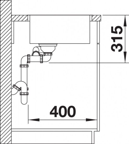 Кухонная мойка Blanco Andano 340/180-IF 522973 чаша справа