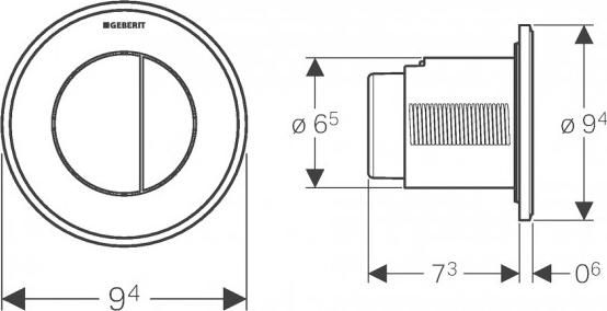Кнопка смыва Geberit Type 10 116.055.KN.1, хром