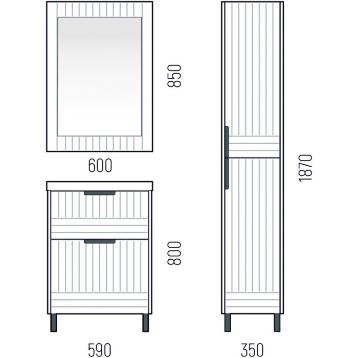 Зеркало Corozo Альбано 60 SD-00001326, графит матовый