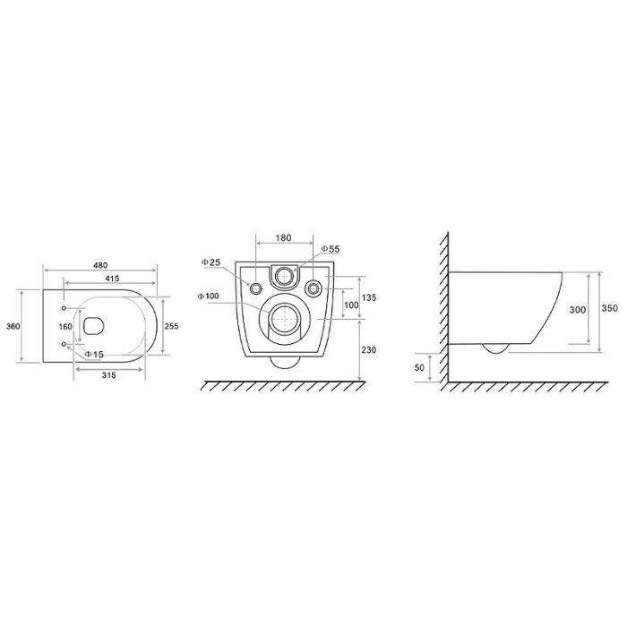 Подвесной унитаз Tece TeceSpring 9700997 безободковый, сиденье микролифт, белый